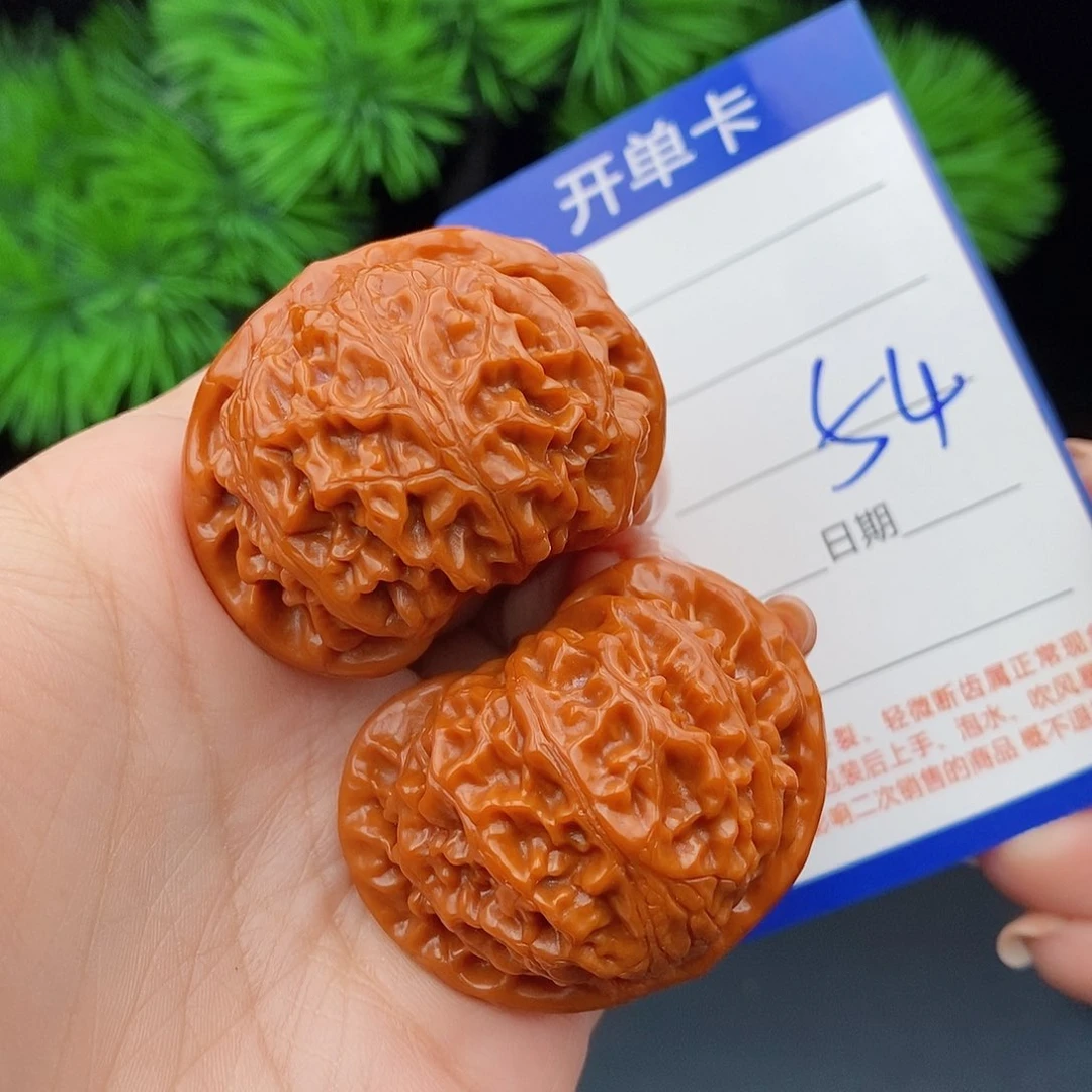 文玩核桃把件42红灯54