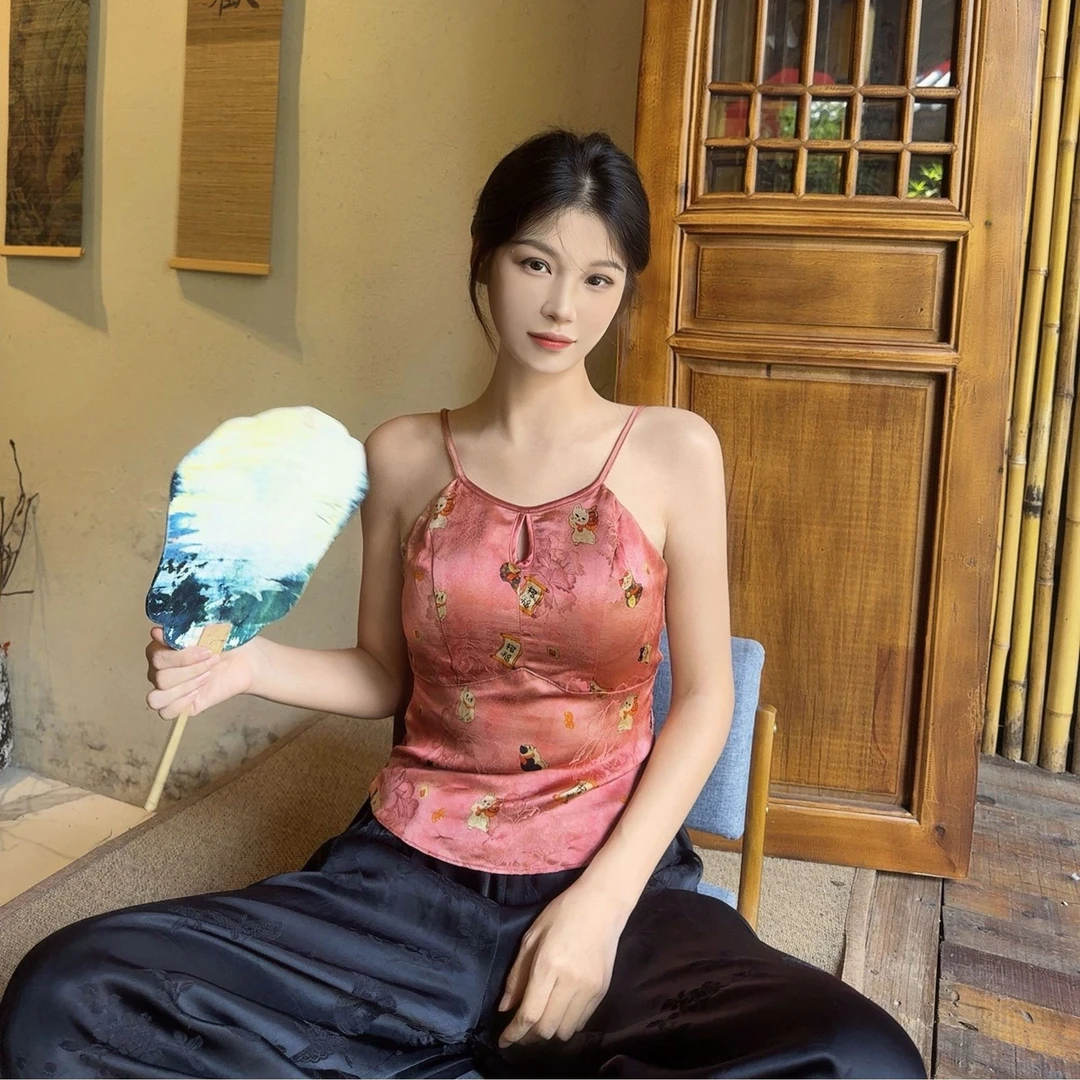 【罗伊雅颂】（慧慧）新中式吊带美背后背蕾丝性感内搭薄款打底上衣