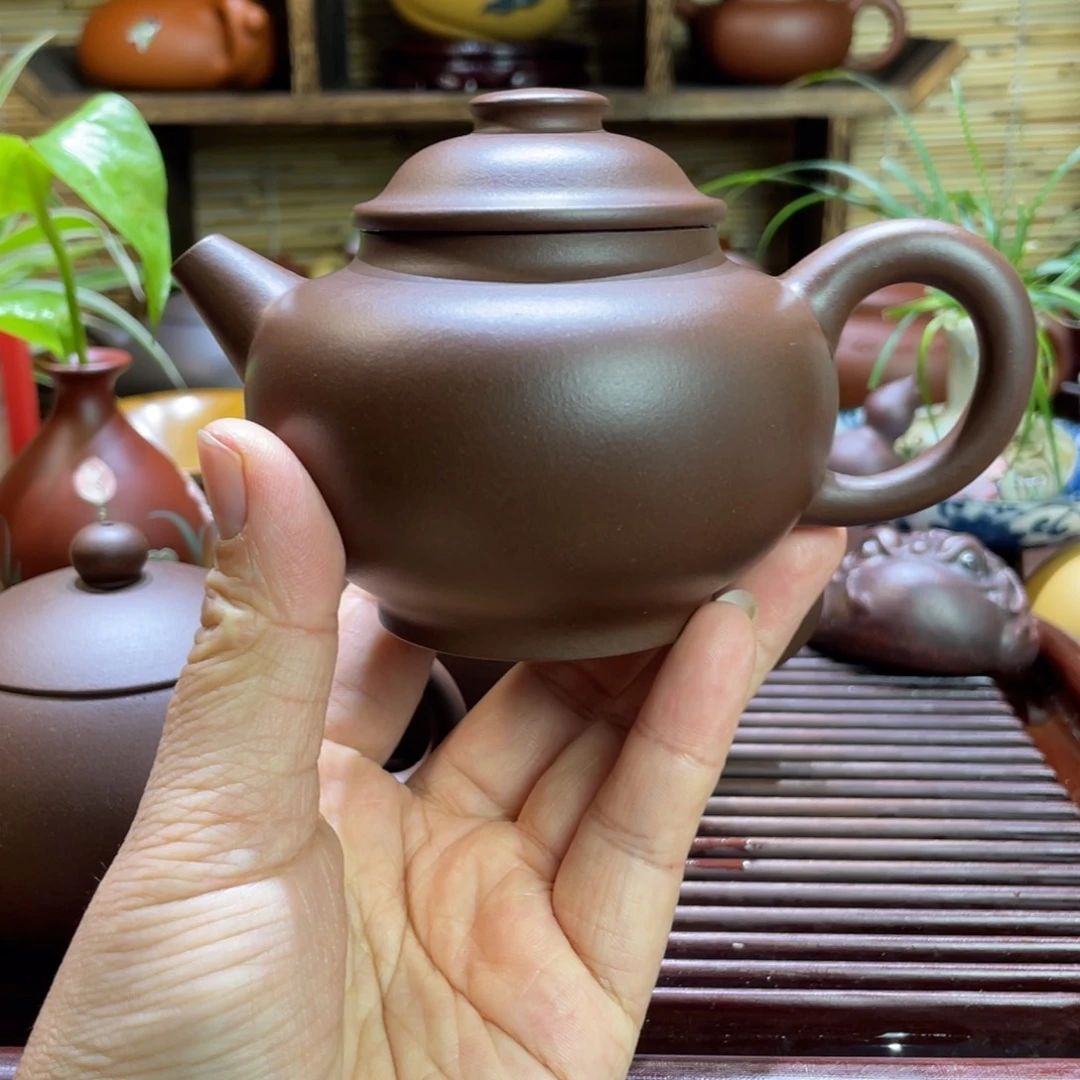 紫砂茶壶巨轮一厂陈腐老紫泥200毫升