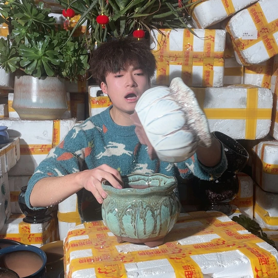 红陶宜兴紫砂花盆