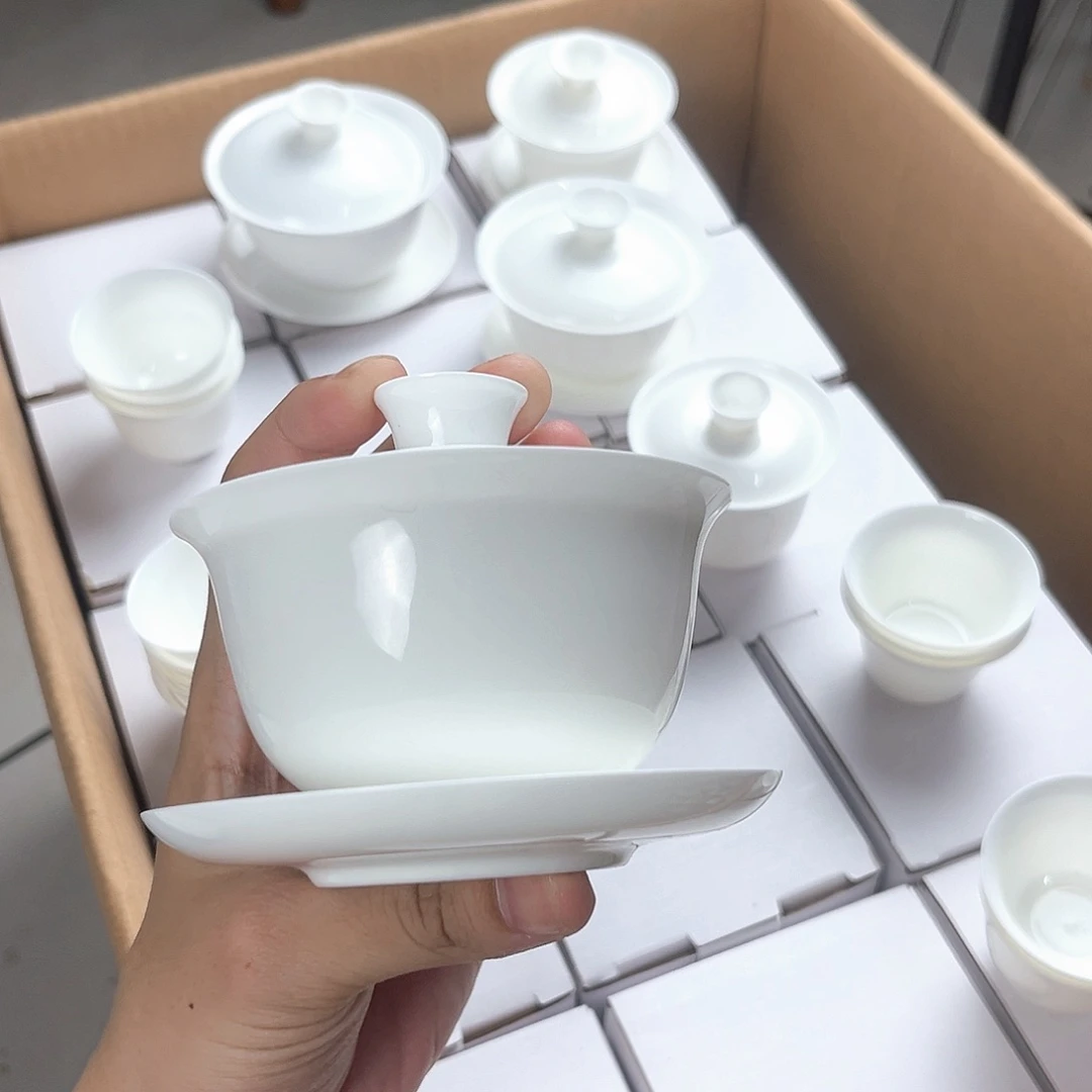 茶盏150骨瓷盖碗超薄胎单个