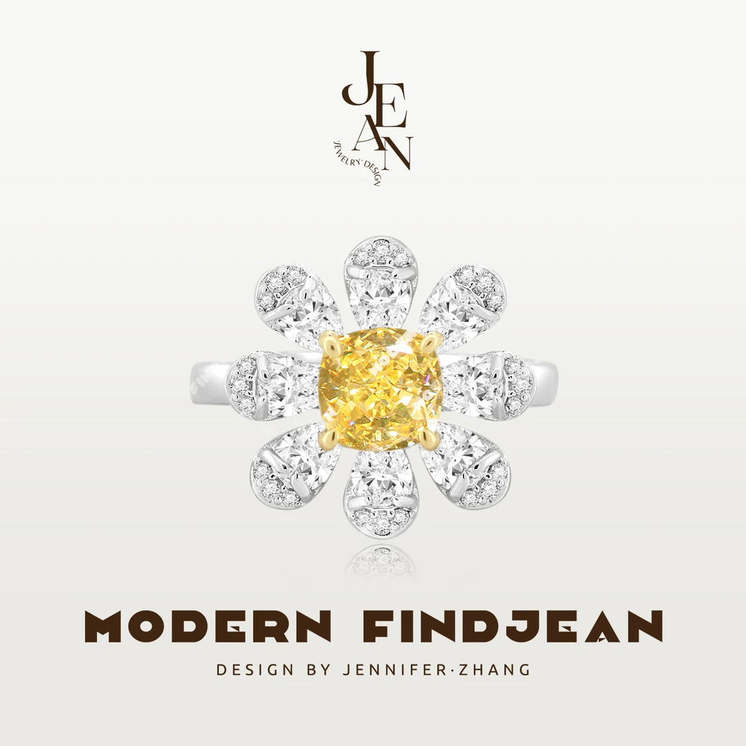 铜合金戒指 Verdant Reverie【太阳花宝宝】高珠设计款 璀璨满镶