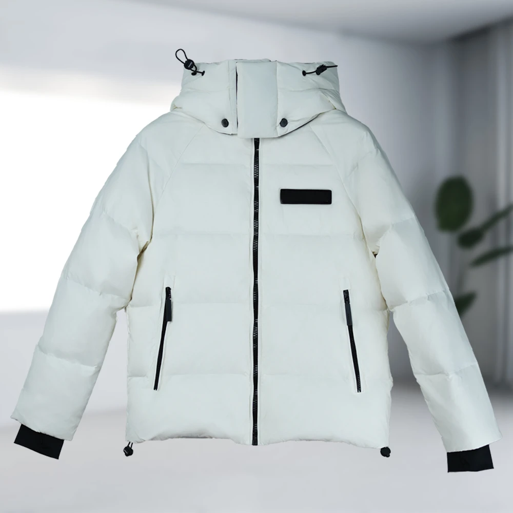 白鸭暖燚绒短款连帽保暖情侣款羽绒服LL