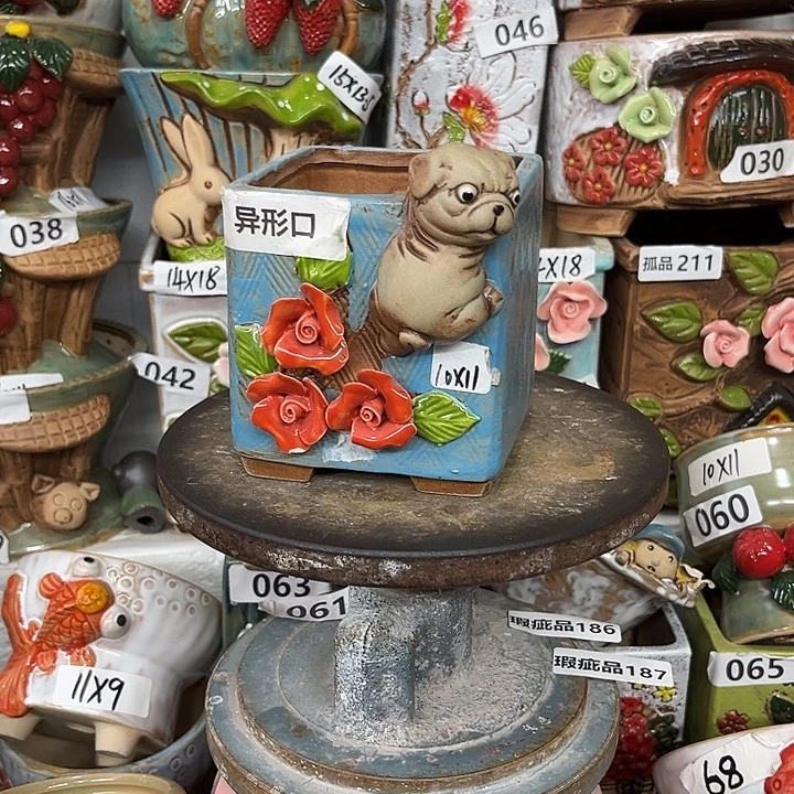 紫砂花盆粗陶材质多肉花盆