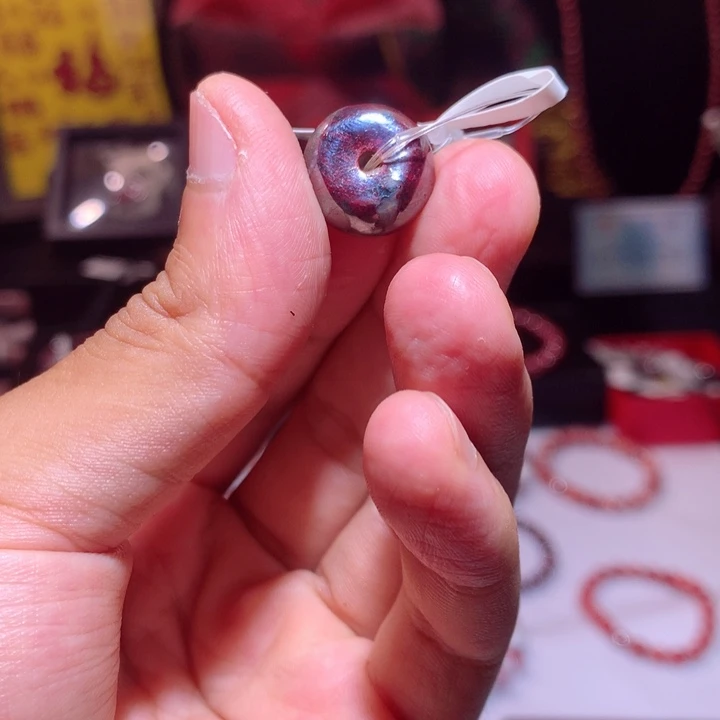 天然辰砂原矿平安扣