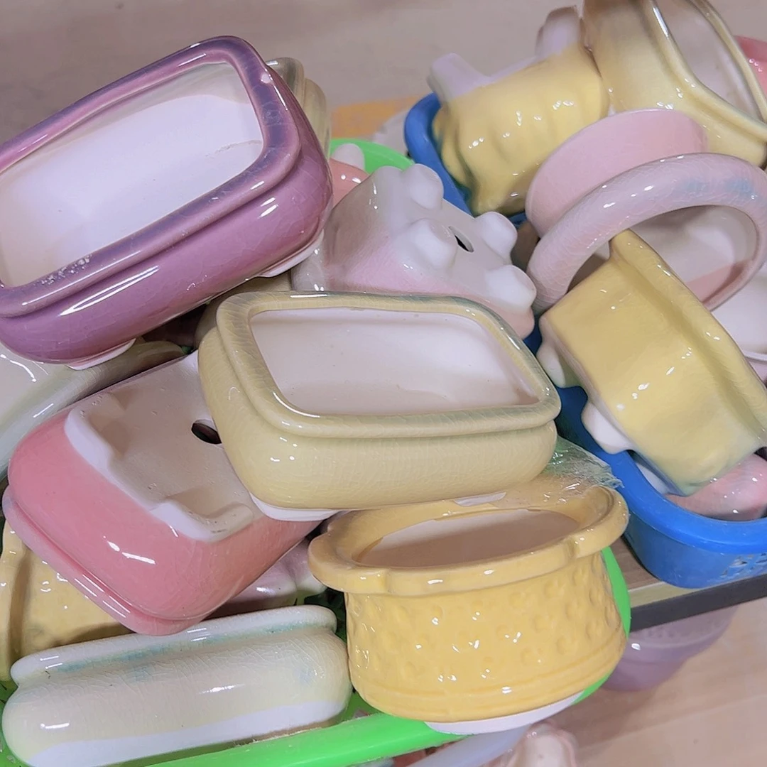 陶瓷花盆当场满12包邮随机瑕疵4个