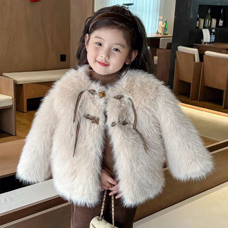 女童秋冬装儿童女外套毛毛棉衣童装棉服韩版时尚草 HS35131