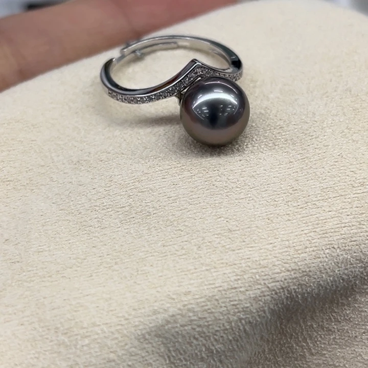 银S925镶嵌戒指海水珍珠꧁****꧂9.1mm