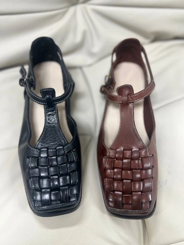 手工 马皮 玛丽珍 四季单鞋 小众 气质单鞋