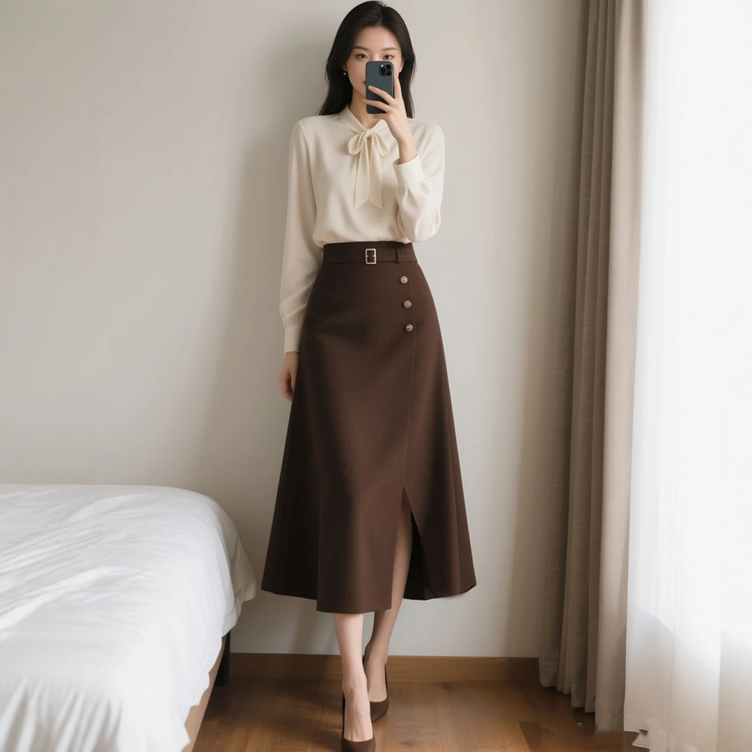 春秋季新款女装复古轻熟风显瘦两件套装半身裙子显瘦时尚通勤洋气