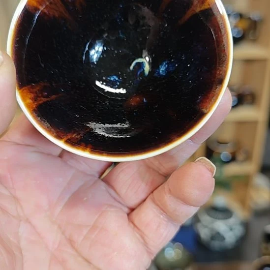 天然老黑釉斗笠盏