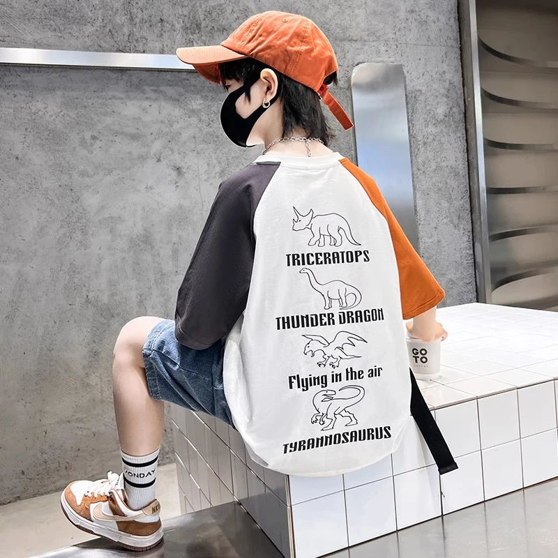 [现货]夏季儿童短袖新款儿童纯棉短袖T恤印花卡通圆领衫童装半袖