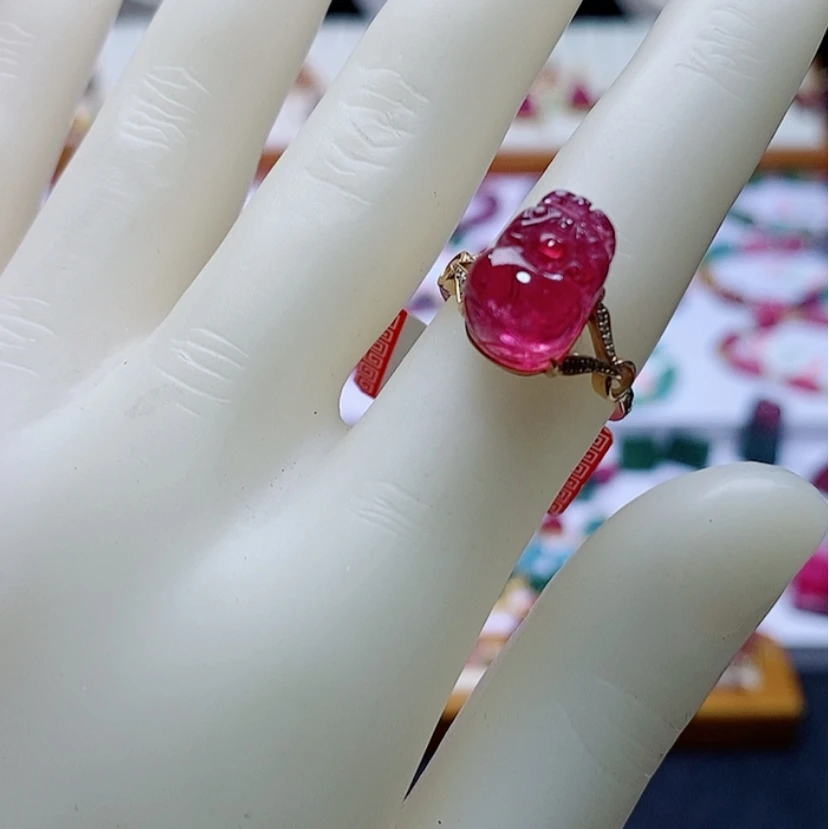 【闪购商品】碧玺戒指18K金镶嵌碧玺戒指