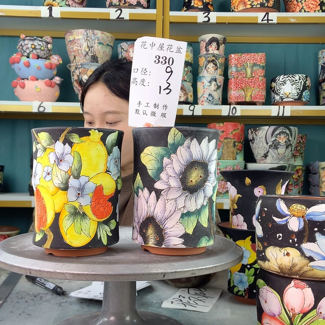 陶景德镇手工花盆330