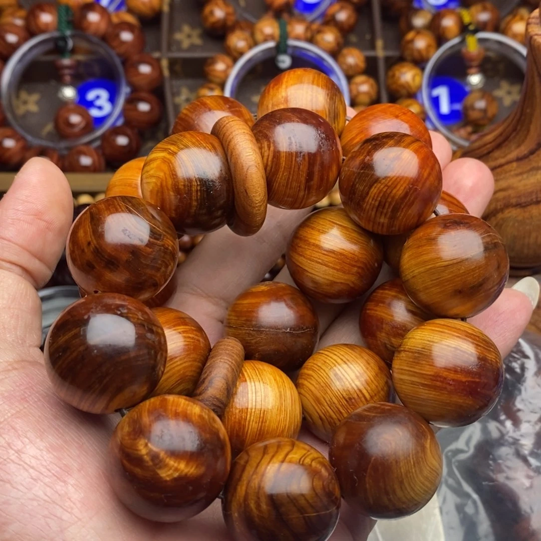 手***力柏木（崖柏）手串/手链2.5玉化瑕疵品