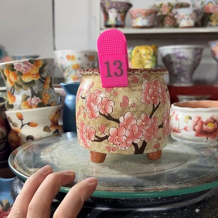 景德镇幸运花盆手绘盆