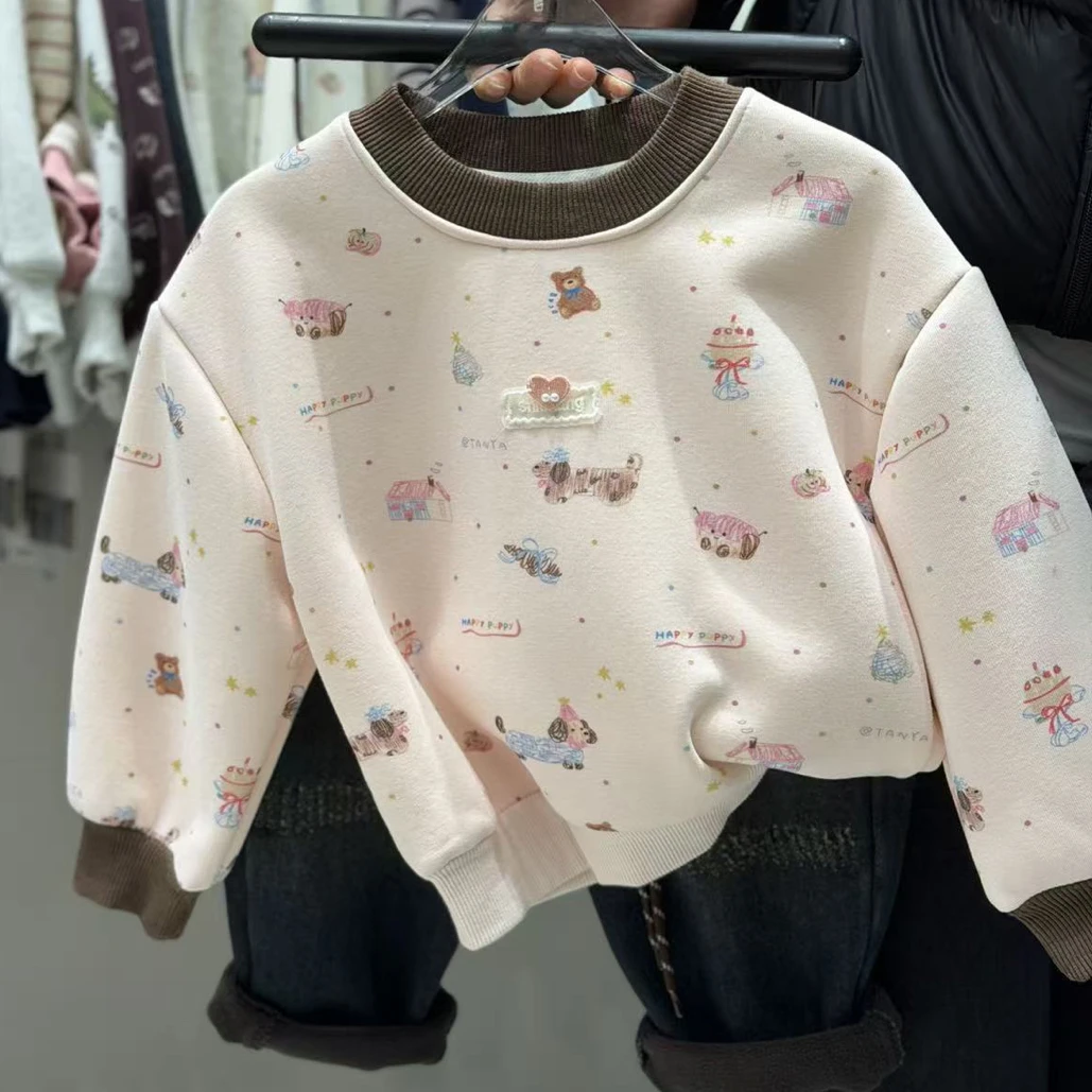 77755秋冬新款小童女童加绒卫衣