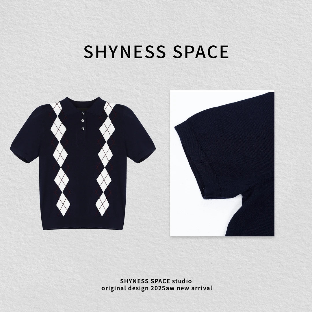 夏季插肩袖针织拼接短袖上衣常规款T恤25HT2302