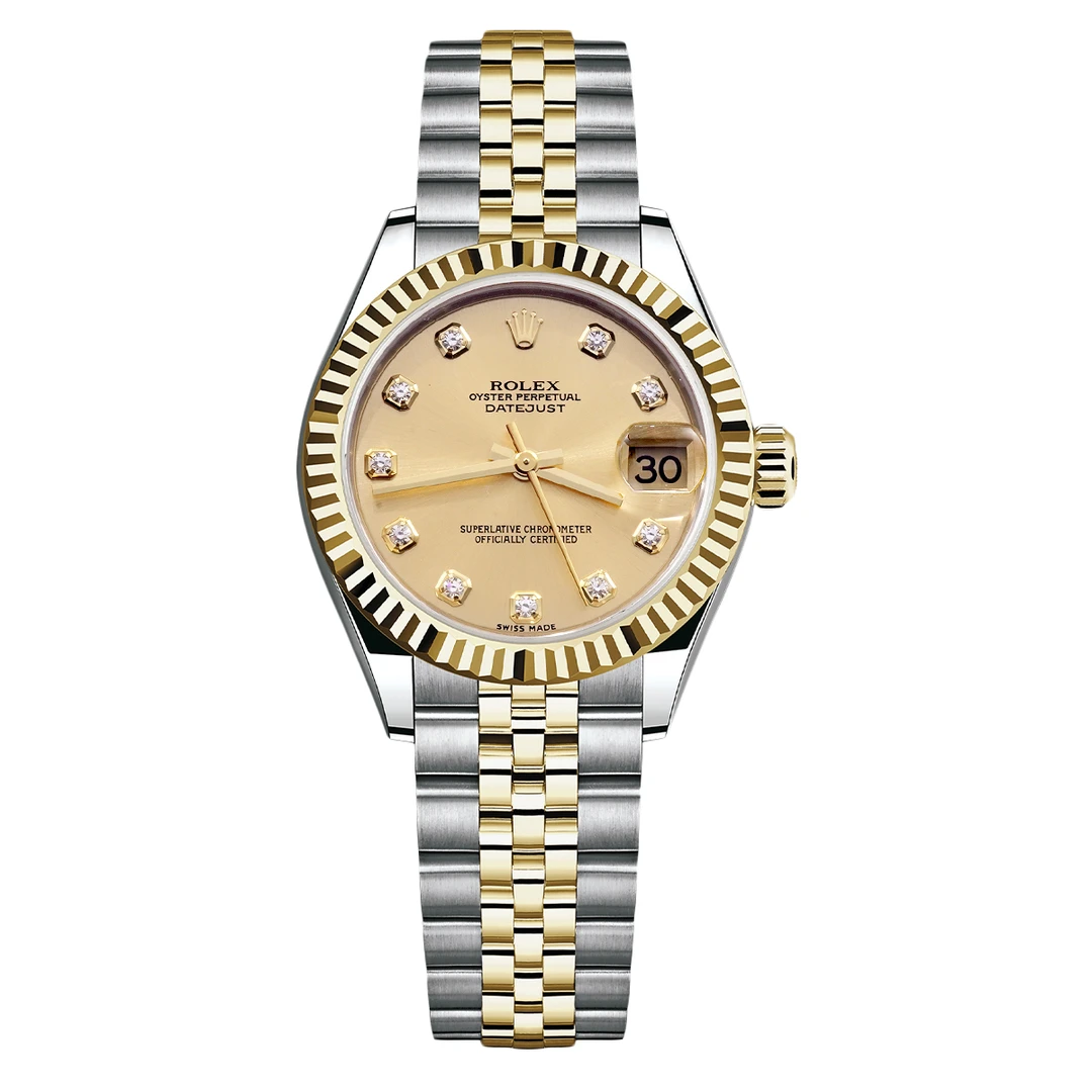 99新 Rolex/劳力士 女装日志型系列178273香槟金腕表/WHP039173