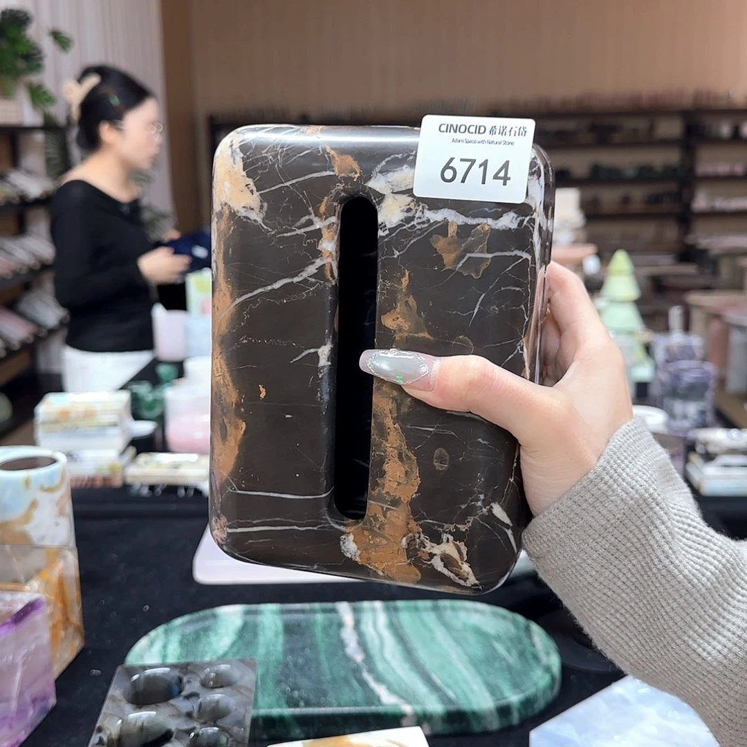 6714 黑金花面包款纸巾盒 有补 福利