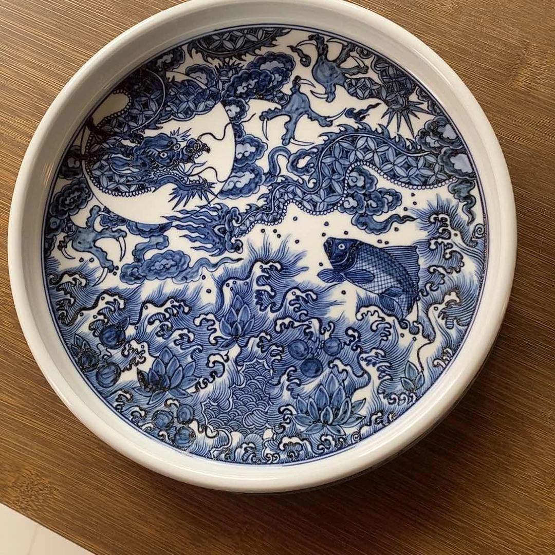 ?元青花鱼化龙大壶承