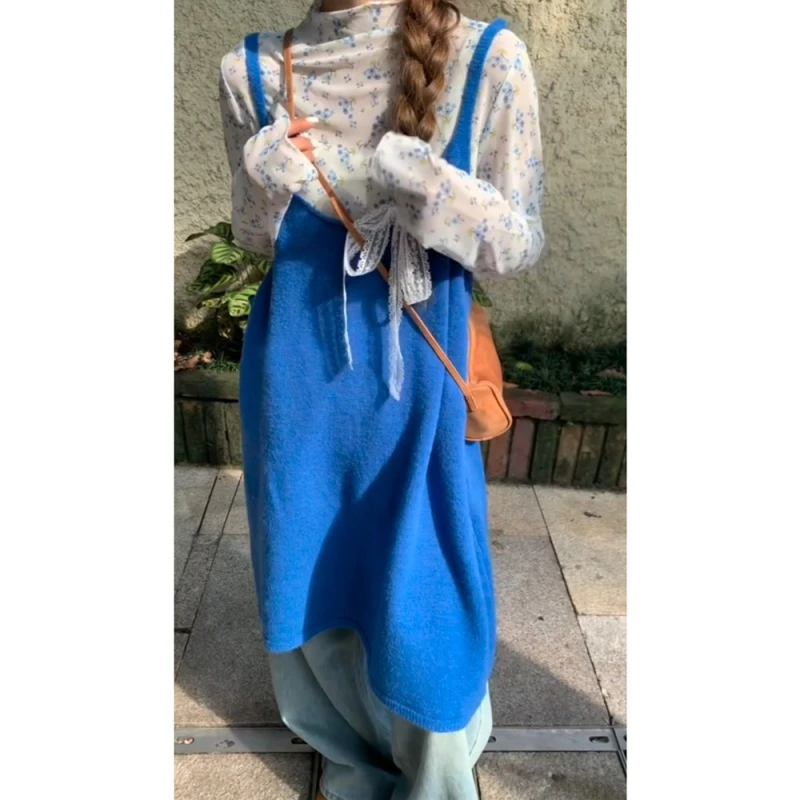 MARIE.COCO秋季氛围感针织吊带裙显瘦内搭打底衫宽松牛仔裤套装