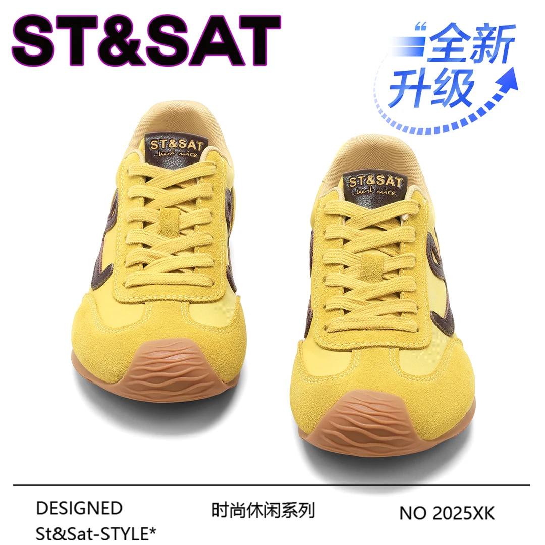星期六真皮平底透气德训鞋2025春季新款阿甘鞋轻便软底跑步运动鞋