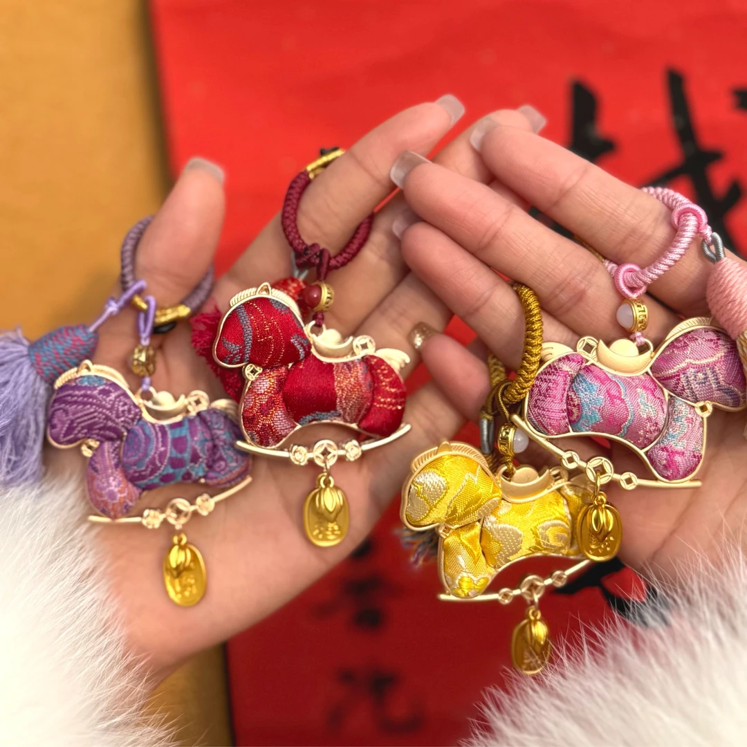 普陀山 【马上好运】宋锦小马吉祥挂件 多样性发一