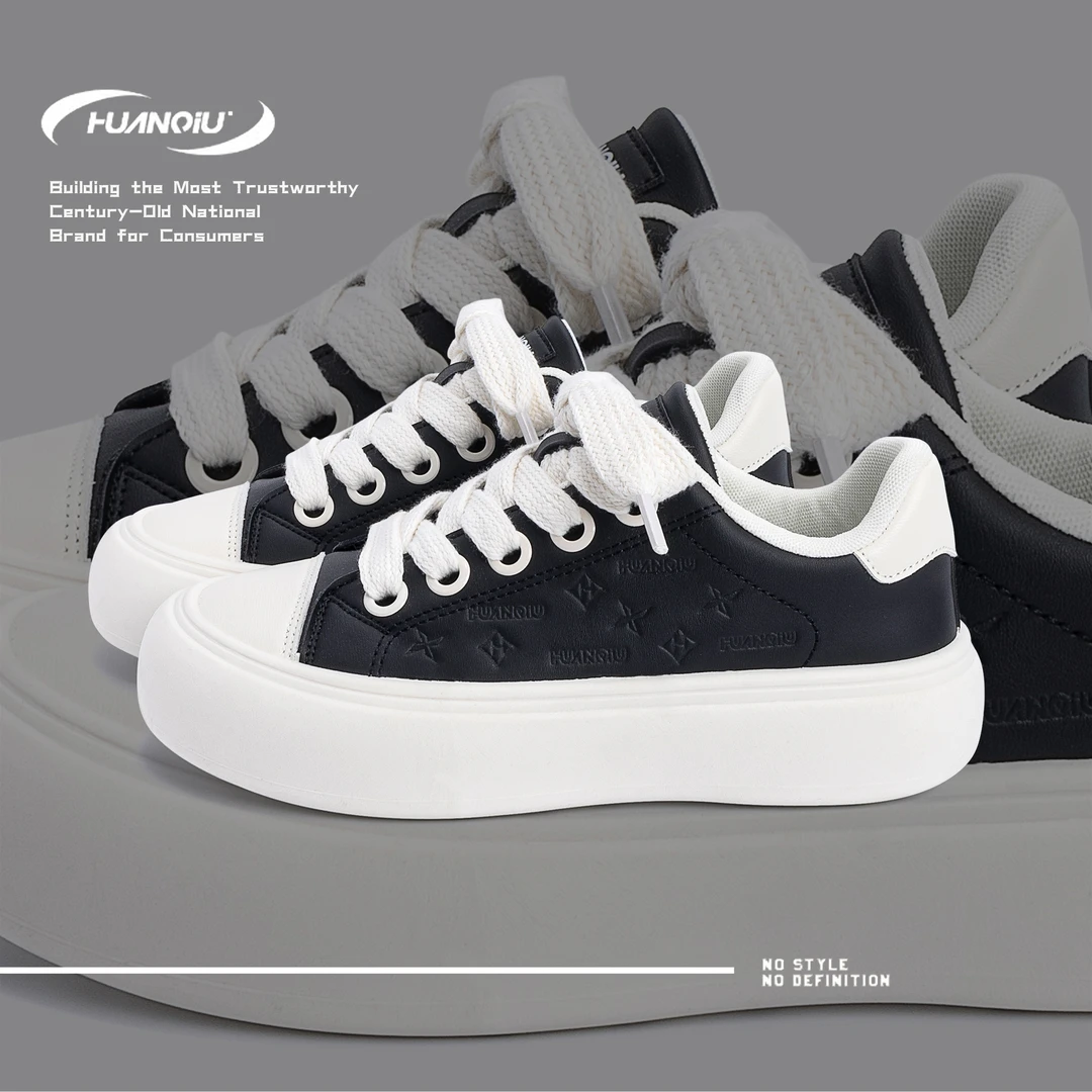环球低帮潮流学生板鞋男2025夏季新款黑色厚底男鞋舒适增高休闲鞋