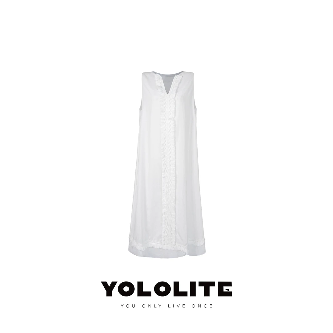 YOLOLITE【白茶栀子】2597新款休闲设计师打底裙子夏季套头连衣裙