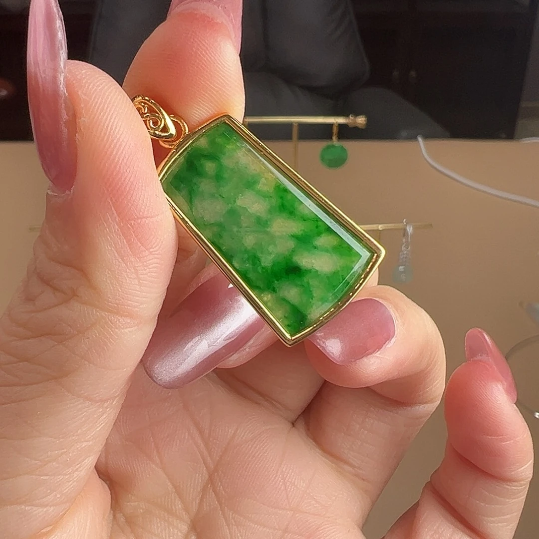 翡翠银S925镶嵌颈饰吊坠