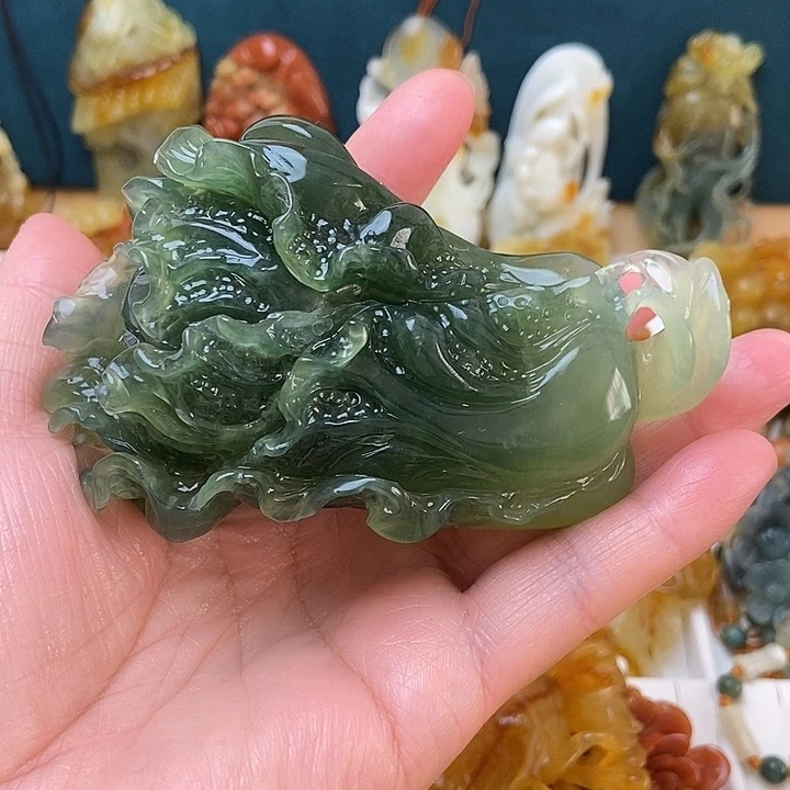 蛇纹石玉合金颈饰