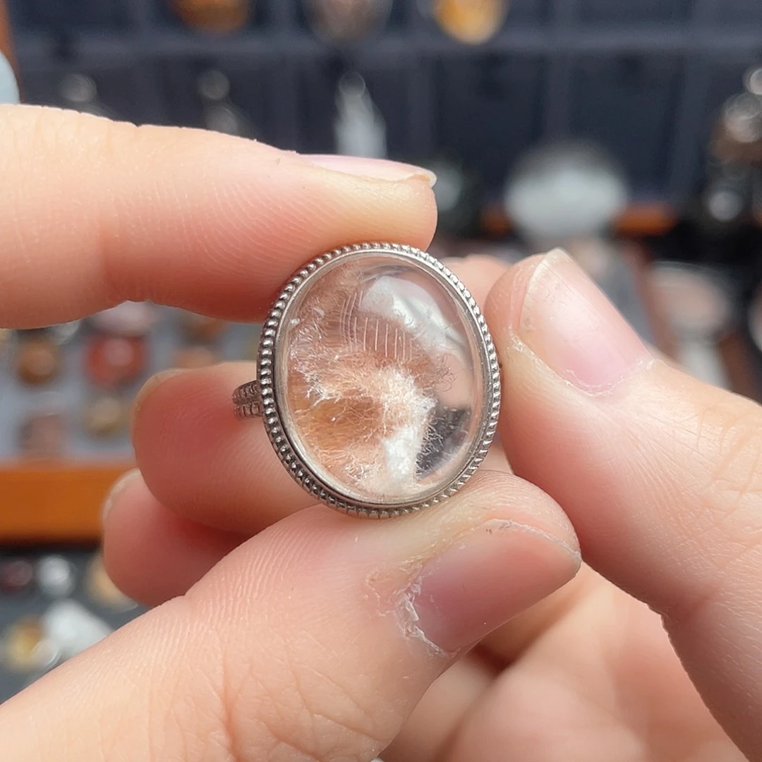 水晶戒指银S925镶嵌王**?