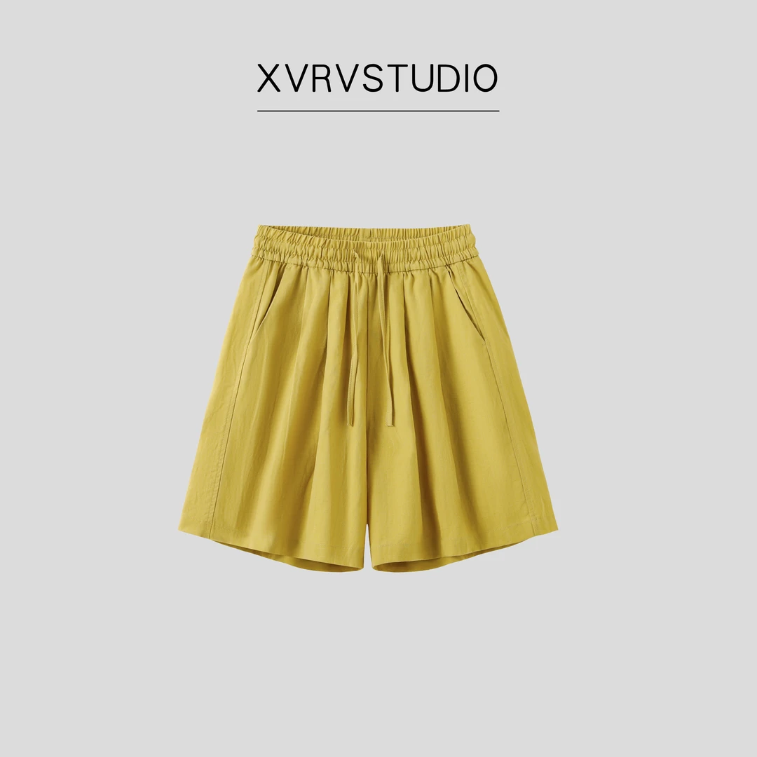 XVRV夏季新款天丝亚麻短裤休闲户外运动显瘦百搭运动短裤