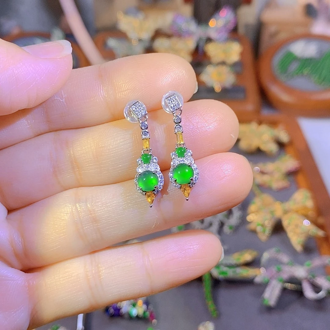 颈饰银S925镶嵌翡翠