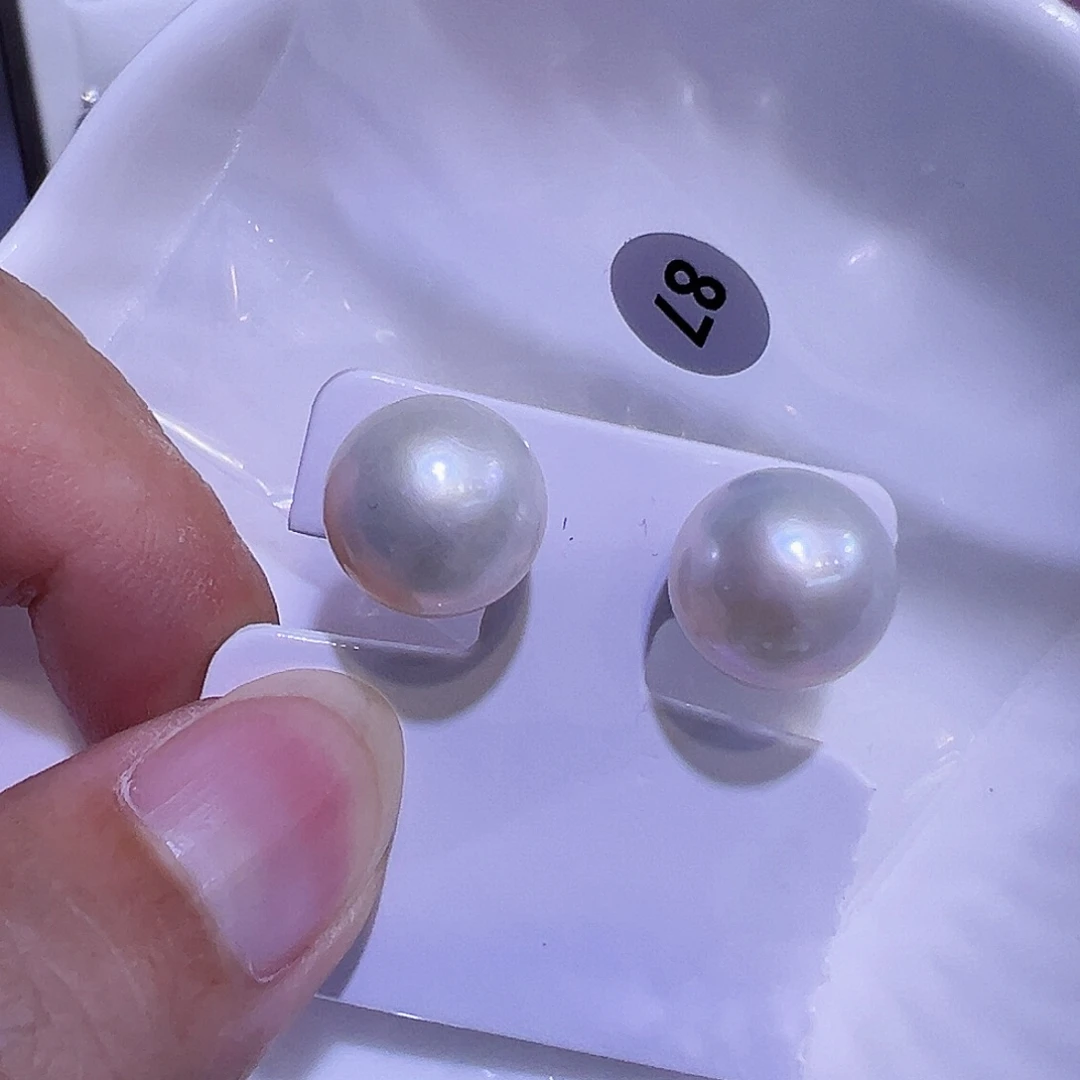 耳饰拼合珍珠（马贝珠）银S925镶嵌