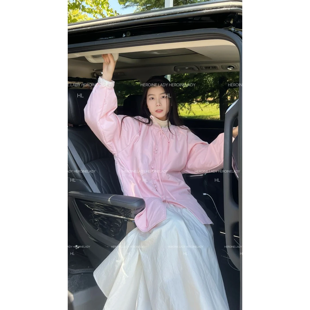 【奶芙芙】HL秋冬慵懒风衬衫外套设计感加厚韩系百搭宽松保暖棉服