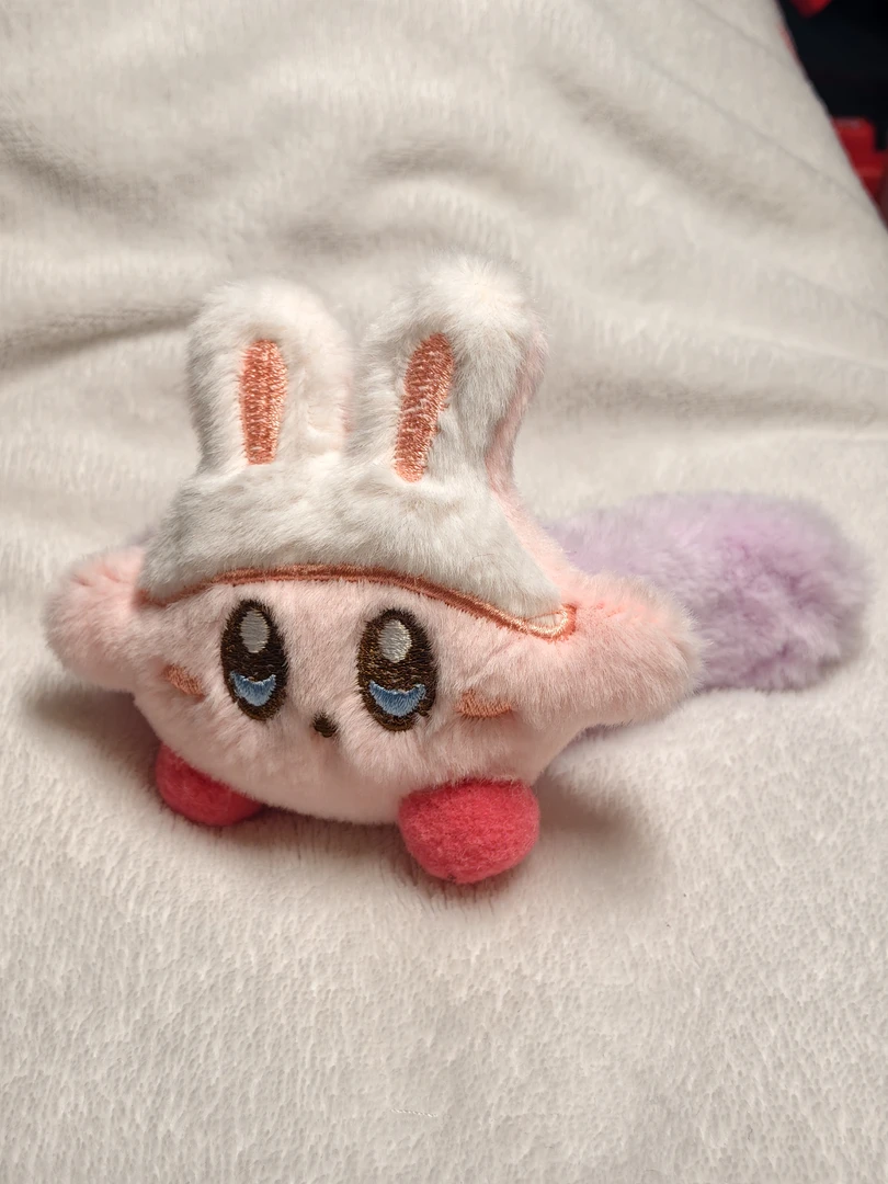 星之卡比毛绒一字夹发夹