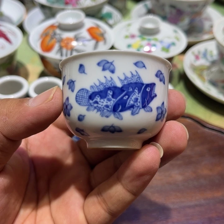 纯手绘精品盖碗杯