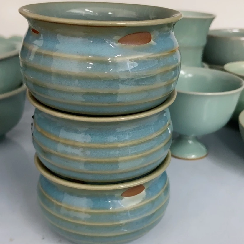 【闪购商品】?****子三只玄纹杯大瑕大瑕