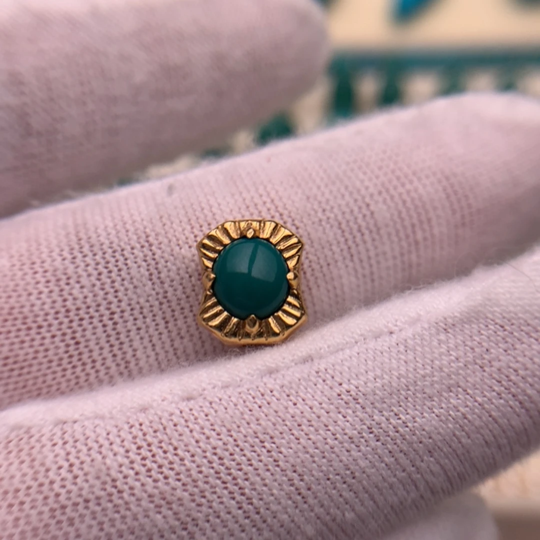绿松石18K金镶嵌珠宝奇石