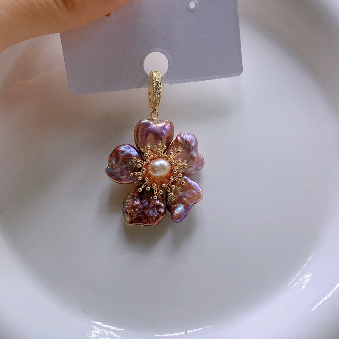 银S925镶嵌耳饰淡水珍珠