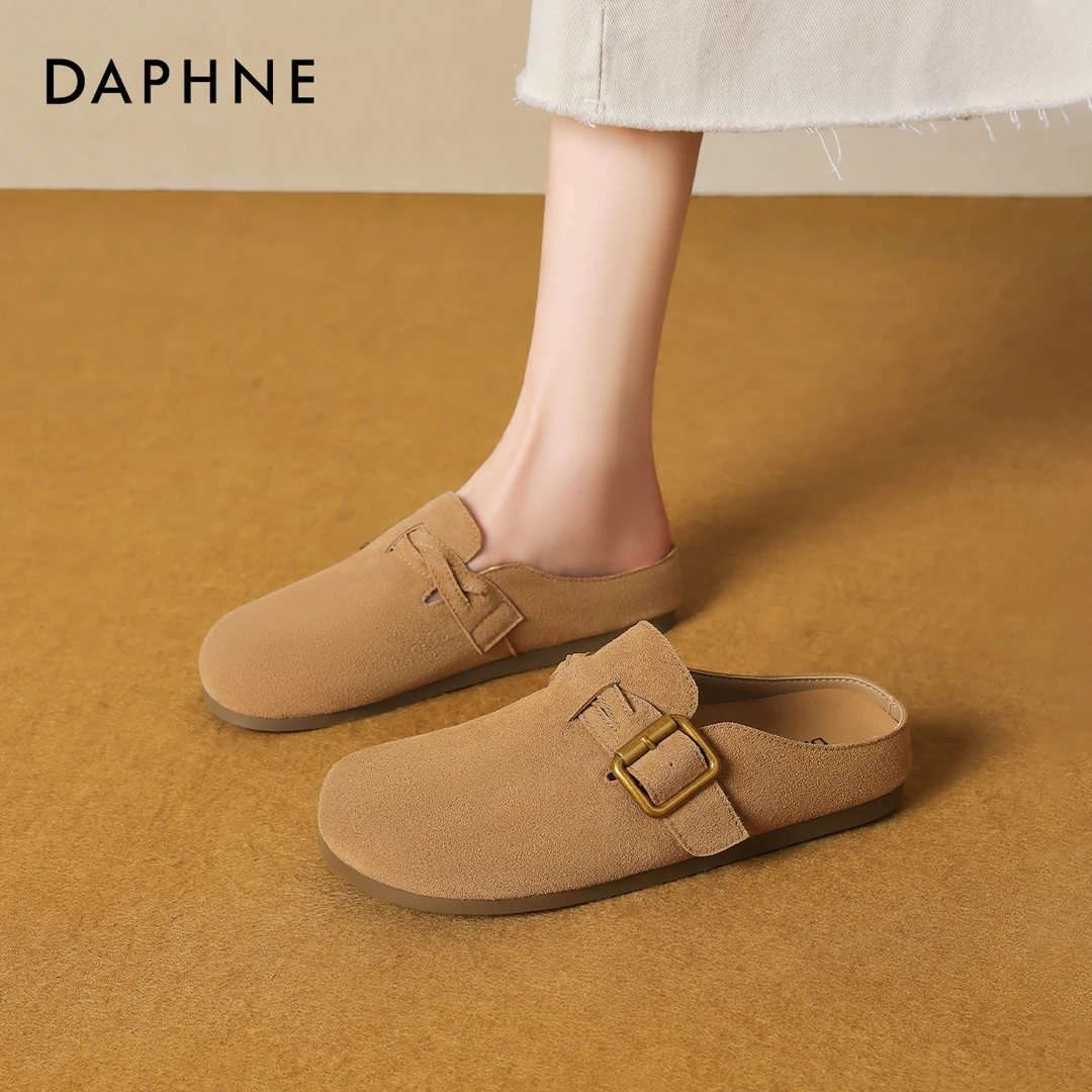 达芙妮博肯包头拖鞋2025夏季新款勃肯鞋厚底半拖低帮女勃肯拖鞋女