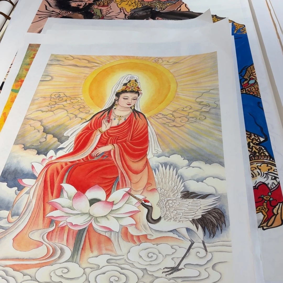 倔***想国画四尺三开观音菩萨
