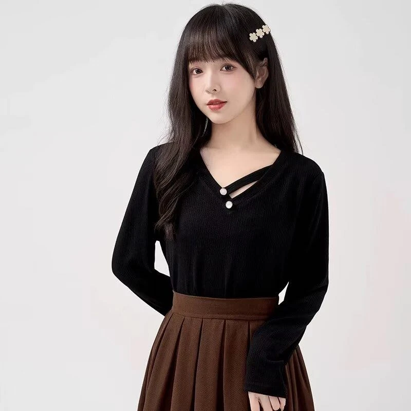 晶2845高品质羊绒打底衫女