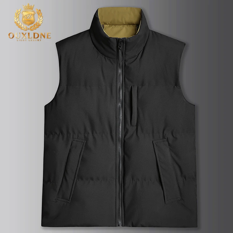 OUXLDNE时尚立领棉衣马甲男2025秋冬新款爆款坎肩男士网红马甲