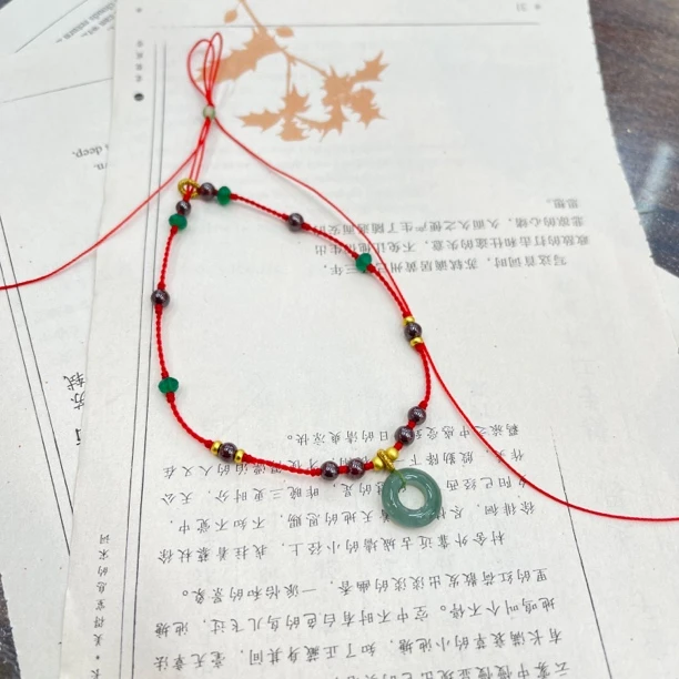 天然辰砂纯手工制作天然朱砂辰砂脚链