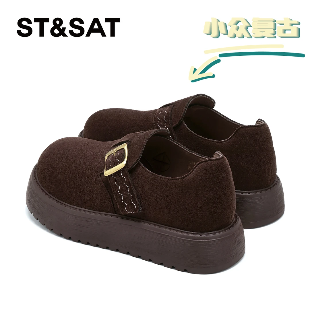 星期六耐磨亲肤软底勃肯鞋女士2025冬慵懒松糕底舒适潮流时尚单鞋