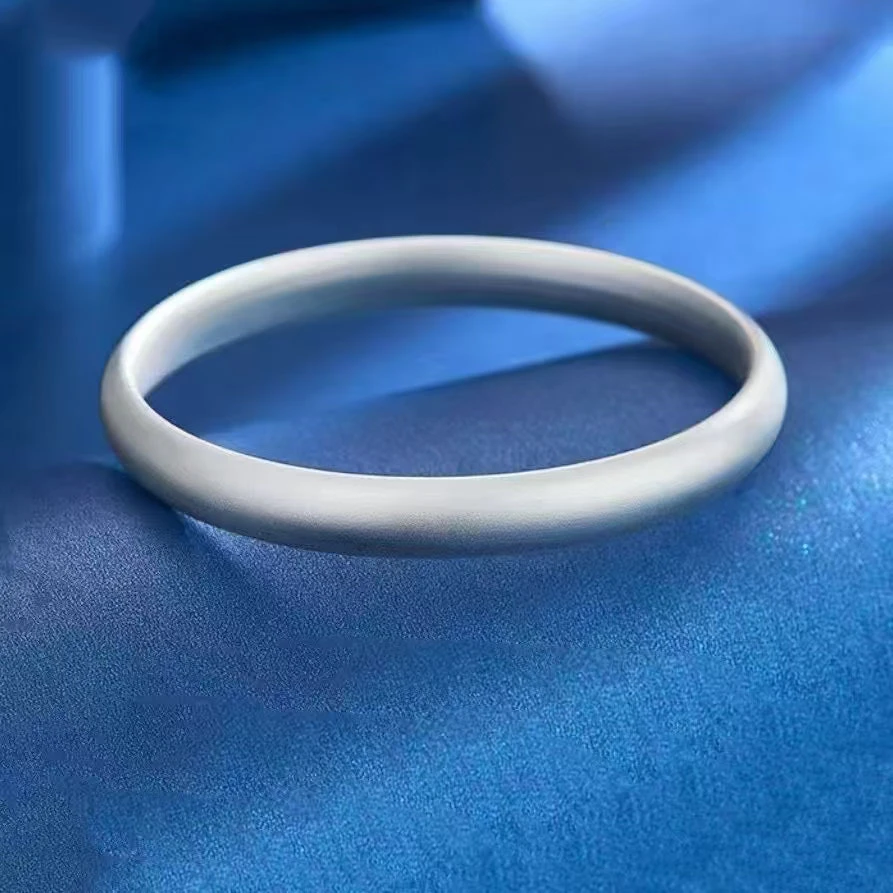 足银手镯 时尚经典素圈气质百搭女士精美实心亮面简约手镯镯子