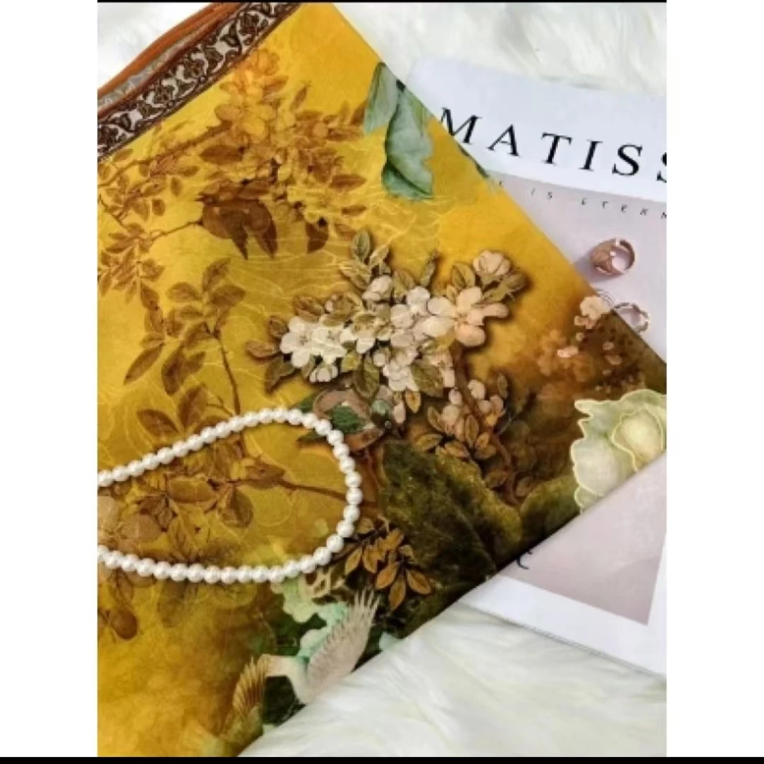 【金贵牡丹 剪花长巾】70*180香云手工剪花提花刺绣镂空 长巾